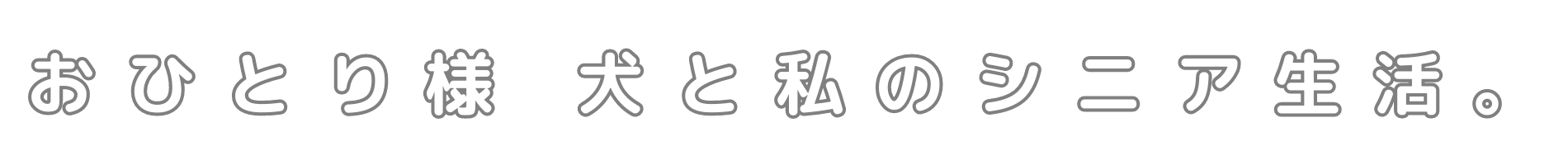 おひとり様　犬と私のシニア生活。